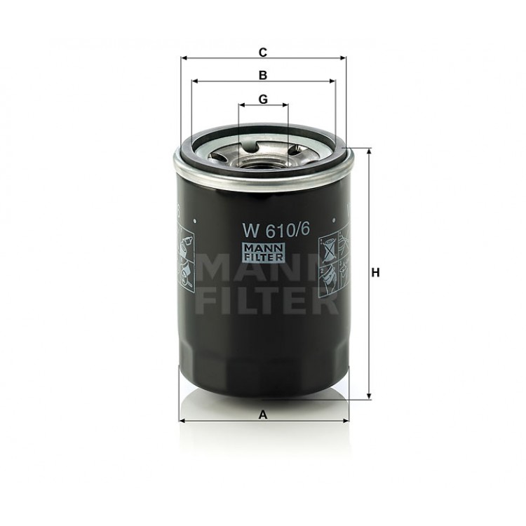 MANN FİLTER W610/6  YAĞ FİLİTRESİ CİVİC
