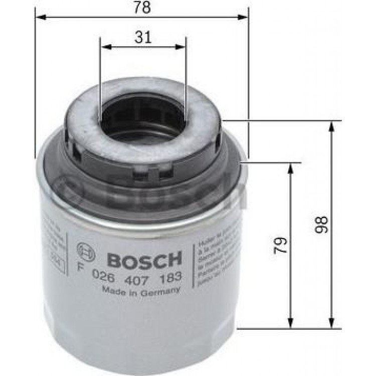 BOSCH F026 407 183 YAĞ FİLİTRESİ JETTA-POLO
